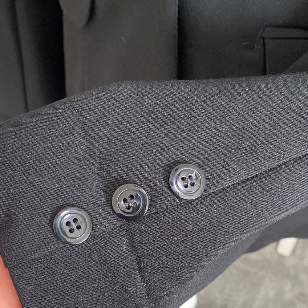 Black Fitted One Button Blazer Power Professional Jacket Button Sleeve Chic Boss - Picture 13 of 17
